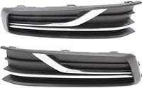 Set Of 2 Front Fog Light Cover Textured Right Passenger & Left Driver Side Direct Replacement Compatible With 2016-2019 Volkswagen Passat VW1039145 VW1038145 561854662GRYP
