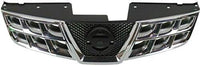 Front Grille Chrome Shell With Black Insert Plastic Direct Replacement Compatible With 2011-2013 Nissan Rogue / 2014-2015 Select NI1200249 623101VK0A