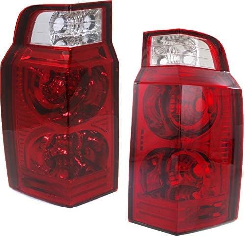 Set Of 2 Tail Light Lens and Housing Plastic Left Driver & Right Passenger Side Direct Replacement Compatible With 2006-2010 Jeep Commander CH2819108 CH2818107 55396458AH 55396459AH