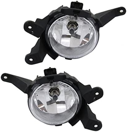 Set Of 2 Front Fog Light Assembly Plastic Left Driver & Right Passenger Side Direct Replacement Compatible With 2011-2015 Chevrolet Cruze / 2016 Limited GM2593300 GM2592300