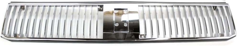 Front Grille Chrome Shell And Insert Plastic Direct Replacement Compatible With 1989-1991 Oldsmobile Cutlass Ciera GM1200106 10068949