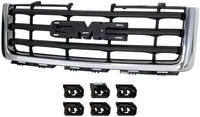 Front Grille Chrome Shell With Painted Black Insert Direct Replacement Compatible With 2007-2013 GMC Sierra 1500 GM1200573 22761792