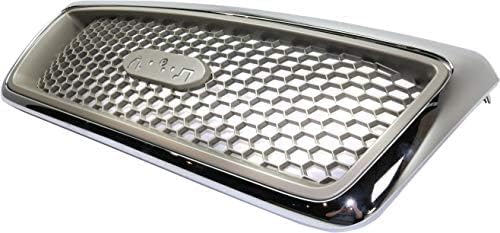 Front Grille Chrome Shell/Beige Honeycomb Insert Direct Replacement Compatible With 2004-2008 Ford F-150 FO1200427 FO1200502 4L3Z8200DA 7L3Z8200BA