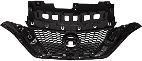 Front Grille Primed Insert Plastic With Chrome Molding Direct Replacement Compatible With 2017-2019 Nissan Versa Note NI1200290 623109ME0A