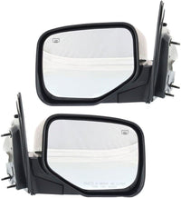 Set Of 2 Front Power Mirror Manual Folding Heated Primed Plastic Right Passenger & Left Driver Side Direct Replacement Compatible With 2006-2014 Honda Ridgeline HO1320232 HO1321232