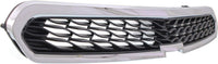 Front Upper Grille Chrome Shell With Textured Black Insert Direct Replacement Compatible With 2013-2015 Chevrolet Spark GM1200657 95078754