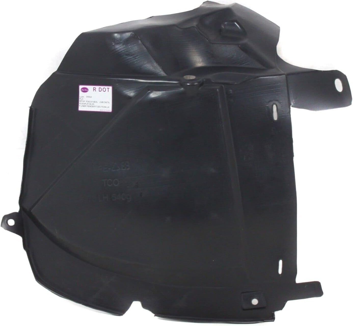 Front Section Fender Liner Left Driver Side Direct Replacement Compatible With 2006-2010 Ford Explorer FO1248127 6L2Z16185AA