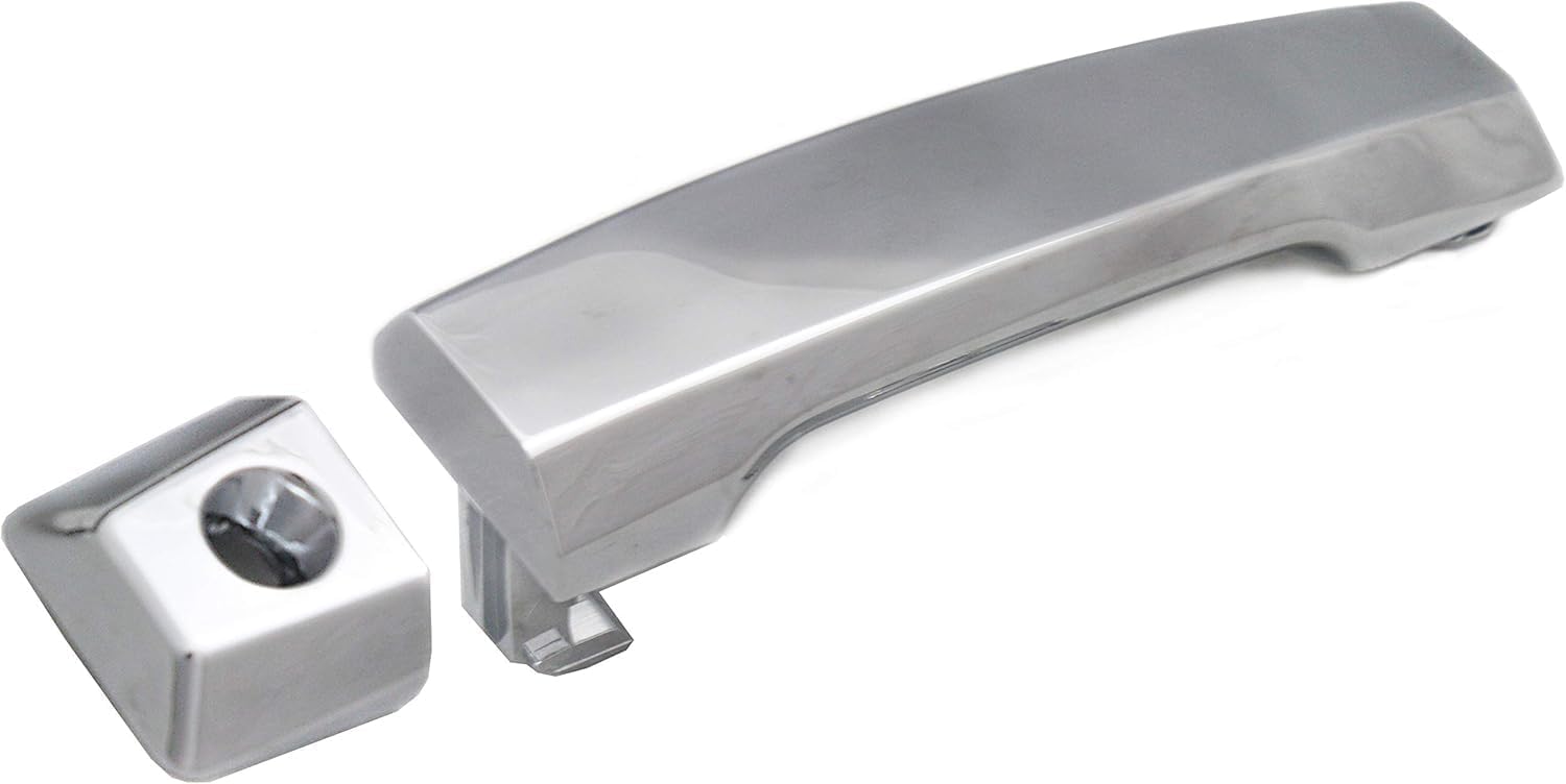 Front Exterior Door Handle Chrome with Cap Left Driver Side Direct Replacement Compatible with 2004-2018 Nissan Titan / 2016-2018 Titan FDH010267 80640ZC00A 80647ZC00A