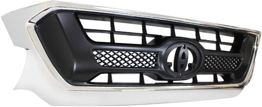 Front Grille Assembly Chrome Shell With Primed Insert Plastic Direct Replacement Compatible With 2012-2015 Toyota Tacoma TO1200351 5310004491