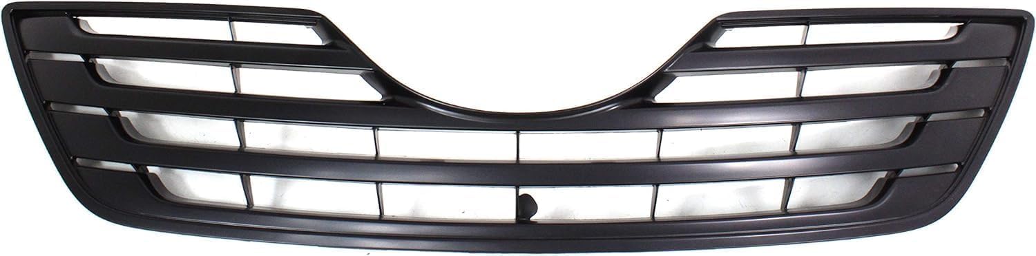 Front Bumper Cover Primed + Upper Grille Black Shell & Insert + Lower Textured Direct Replacement Compatible With 2007-2009 Toyota Camry TO1036103 TO1000329 TO1200288 5311206010