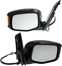 Set Of 2 Front Power Mirror Manual Folding Heated Textured Right Passenger & Left Driver Side Direct Replacement Compatible With 2011-2013 Honda Odyssey HO1320264 HO1321264
