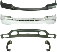 AUTOS PARTS PLUS Front Bumper Chrome Steel With Brackets + Upper Cover Primed + Valance Textured Direct Replacement Compatible With 1999-2002 GMC Sierra/ 2000-2006 Yukon 1500 2500 GM1051104