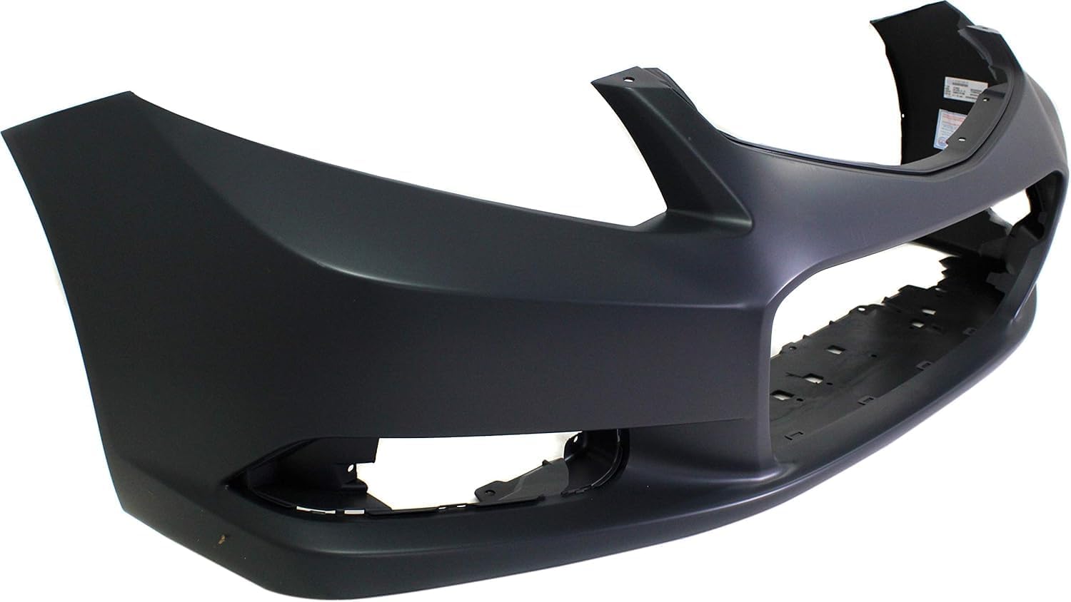 Front Bumper Cover Primed Plastic + Fog Lights Cover Left Driver & Right Passenger Side Direct Replacement Compatible With 2012-2013 Honda Civic