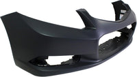 Front Bumper Cover Primed Plastic + Fog Lights Cover Left Driver & Right Passenger Side Direct Replacement Compatible With 2012-2013 Honda Civic