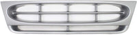 Front Grille Painted Silver Shell And Insert Plastic Direct Replacement Compatible With 1997-2004 Ford E-Series FO1200338 F8UZ8200BAA
