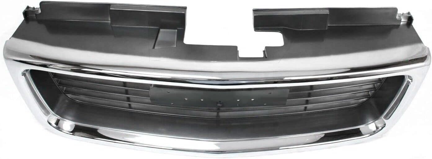 Front Grille Chrome Shell & Painted Silver Gray Insert Direct Replacement Compatible With 1998-2001 GMC Jimmy / 1998-2004 Sonoma GM1200422 19130793