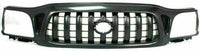 Front Bumper Primed + Grille + Upper Filler + Lower Valance Panel + Brackets Left Driver & Right Passenger Side Direct Replacement Compatible With Toyota Tacoma 2001-2004 TO1095196