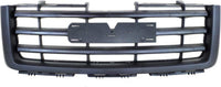 Front Bumper Chrome Steel + Grille + Upper Cover + Lower Valance Air Deflector Textured + Fog Lights Left & Right Side Direct Replacement Compatible With 2007-2013 GMC Sierra 1500