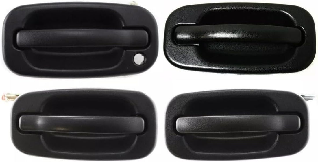 AUTOS PARTS PLUS Set of 4 Front & Rear Exterior Door Handle Textured Left and Right Side Direct Replacement Compatible with Chevrolet Silverado/GMC Sierra 1500 2500HD 3500 2001-2006 GM1310129