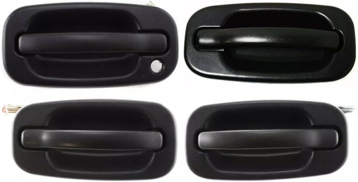 AUTOS PARTS PLUS Set of 4 Front & Rear Exterior Door Handle Textured Left and Right Side Direct Replacement Compatible with Chevrolet Silverado/GMC Sierra 1500 2500HD 3500 2001-2006 GM1310129