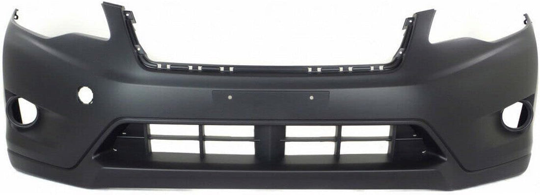 Front Bumper Cover Primed + Grille with Chrome Trims + Fog Lamps Left Driver and Right Passenger Side Direct Replacement Compatible with 2013-2015 Subaru XV Crosstrek