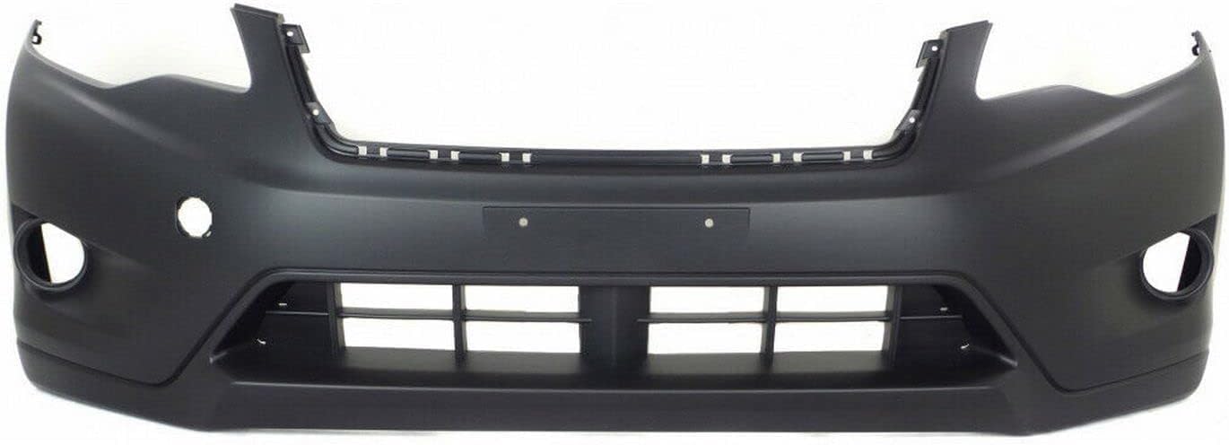 Front Bumper Cover Primed + Grille With Chrome Trims + Fog Lamps + Head Lights Left Driver And Right Passenger Side Direct Replacement Compatible With 2013-2015 Subaru XV Crosstrek