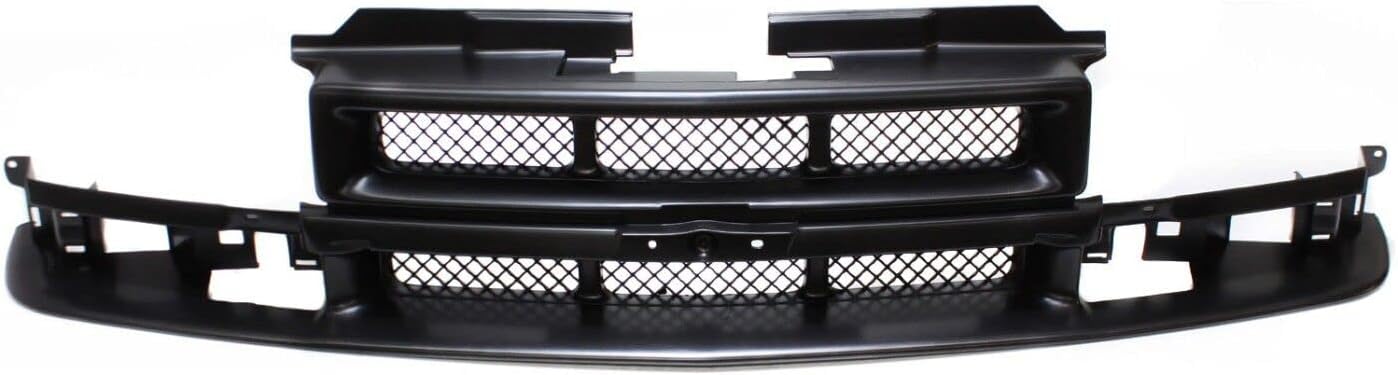 Front Grille Primed Shell & Mesh Insert Direct Replacement Compatible With 1998-2005 Chevrolet Blazer / 1998-2004 S10 GM1200418 12472710