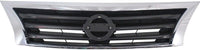 Front Grille Chrome Shell/Black Insert Direct Replacement Compatible With 2013-2015 Nissan Altima NI1200250 623103TA0A