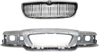 Front Header Panel Thermoplastic And Fiberglass + Grille Chrome Shell & Primed Insert Direct Replacement Compatible With 1998-2002 Mercury Grand Marquis FO1220214 FO1200353