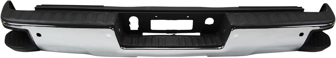 Rear Step Bumper Assembly Chrome Steel Without Sensor & With Corner Holes Direct Replacement Compatible With 2014-2018 Chevrolet Silverado/GMC Sierra 1500 GM1103176 23154012