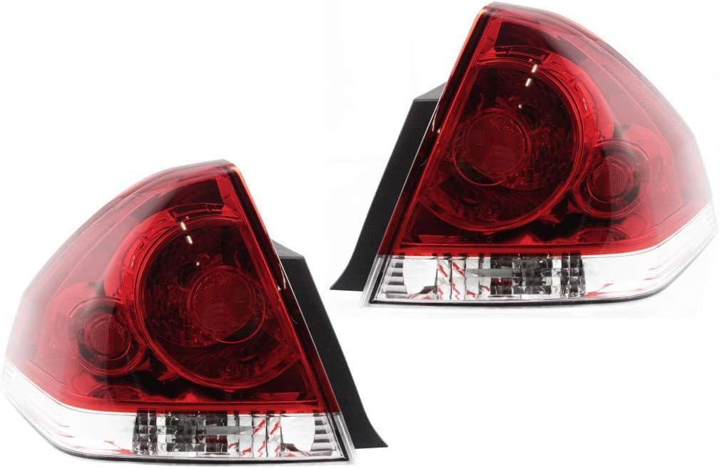 Set Of 2 Tail Light Assembly Left Driver & Right Passenger Side Direct Replacement Compatible With 2006-2013 Chevrolet Impala / 2014-2016 Limited GM2800193 GM2801193 25971598