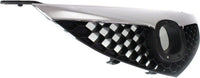 Front Bumper Upper Grille Textured Gray Shell And Insert With Chrome Bar Direct Replacement Compatible With 2007-2009 Mazda 3 MA1200186 BR5H50710C