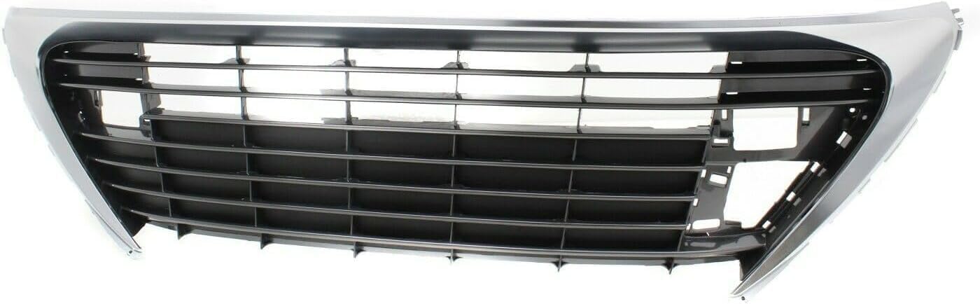 Front Bumper Grille Assembly Satin Nickel With Gloss Gray Insert Plastic Direct Replacement Compatible With 2016-2018 Lexus ES300h / ES350 LX1036129 5310206150