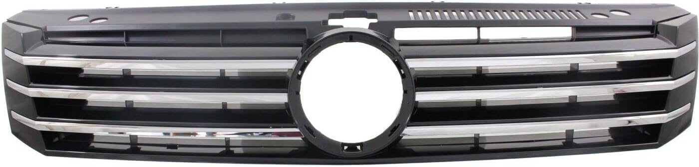 Front Grille Primed Shell and Insert Plastic Direct Replacement Compatible With Volkswagen Passat 2012-2015 VW1200153 561853651COQE