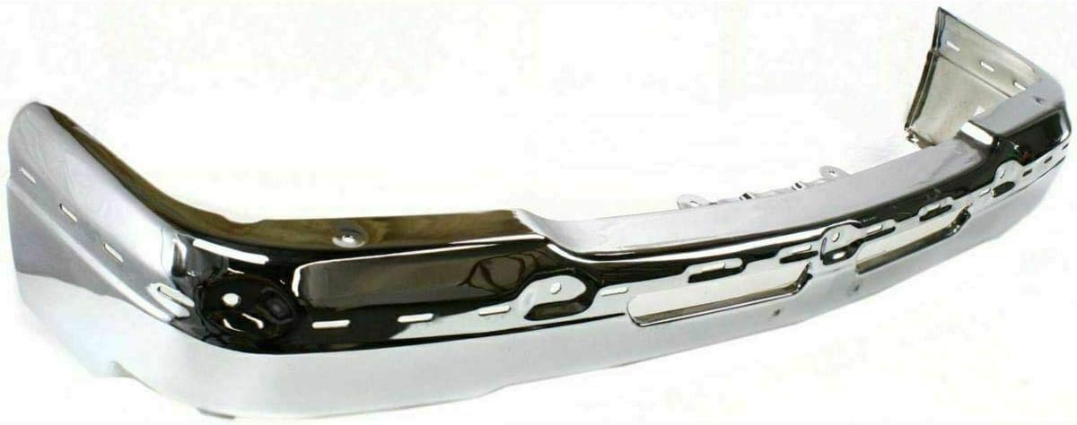 Front Bumper Chrome Steel + Upper Cover + Lower Valance Textured Direct Replacement Compatible With Chevrolet Silverado 1500 2003-2006 / Avalanche 2002-2006 GM1051110 GM1002416