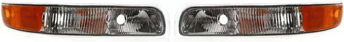 Front Park Light Left Driver & Right Passenger Side Direct Replacement Compatible With 1999-2002 Chevrolet Silverado / 2000-2006 Tahoe GM2520173 GM2521173 15199559 15199558