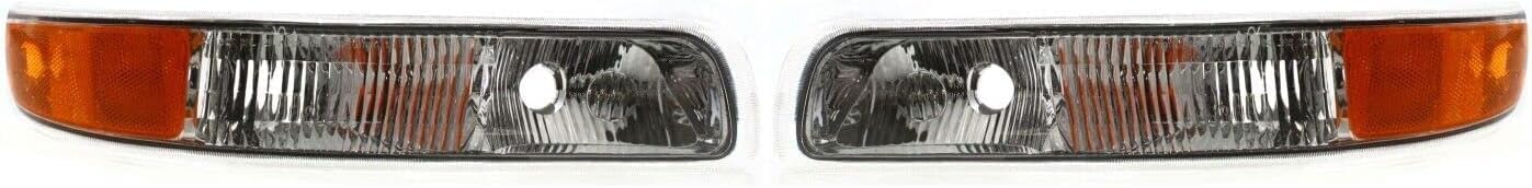 Front Park Light Left Driver & Right Passenger Side Direct Replacement Compatible With 1999-2002 Chevrolet Silverado / 2000-2006 Tahoe GM2520173 GM2521173 15199559 15199558