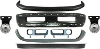 Front Bumper Primed Steel + Upper + Lower Cover + Valance + Fog Light + Bezel Cover Left & Right Side Direct Replacement Compatible with 1994-2001 Dodge Ram 1500/1994-02 Ram 2500 3500