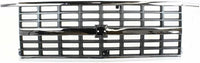 Front Grille Assembly Chrome Shell And Painted Gray Insert Plastic Direct Replacement Compatible With 1992-1996 Chevrolet G-Series Van GM1200241