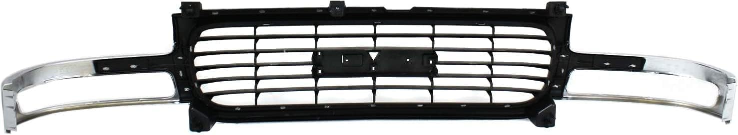 Front Grille Chrome Shell/Painted Black Insert Direct Replacement Compatible With 1999-2002 GMC Sierra 1500 2500/2000-2006 Yukon GM1200430 19130787