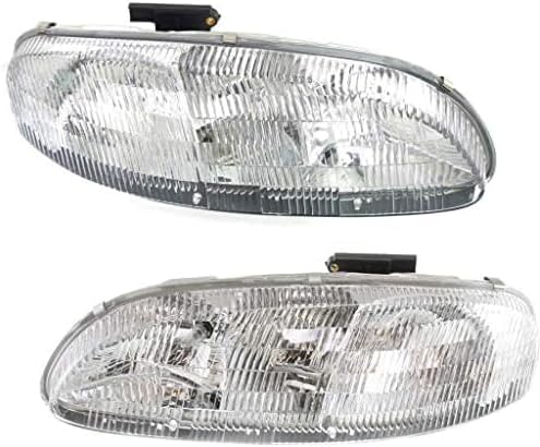 Set Of 2 Front Head Light Composite Assembly Halogen Left Driver & Right Passenger Side Direct Replacement Compatible With 1995-2001 Chevrolet Lumina GM2503139 GM2502139 10420376