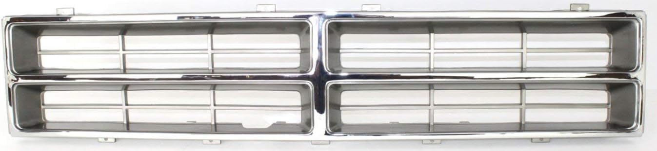 Front Grille Chrome Insert Direct Replacement Compatible With 1986-1990 Dodge Full Size Pickup CH1200103 4249802