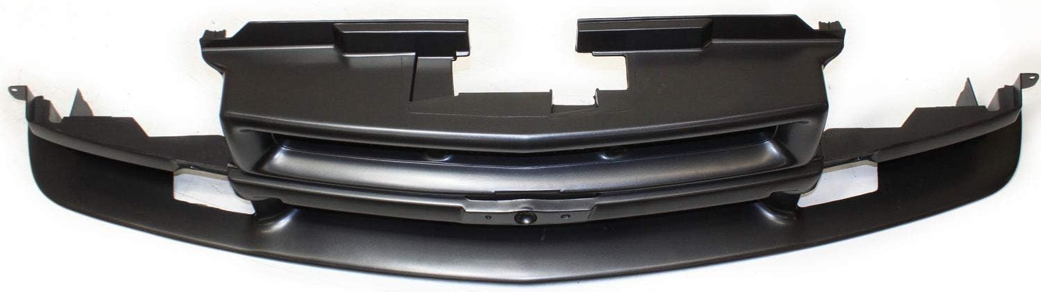 AUTOS PARTS PLUS Front Bumper Primed Steel + Grille Primed Shell & With Mesh Insert Direct Replacement Compatible With 1998-2005 Chevrolet Blazer / 1998-2004 S-10 GM1002367 GM1200418 15007660 12472710
