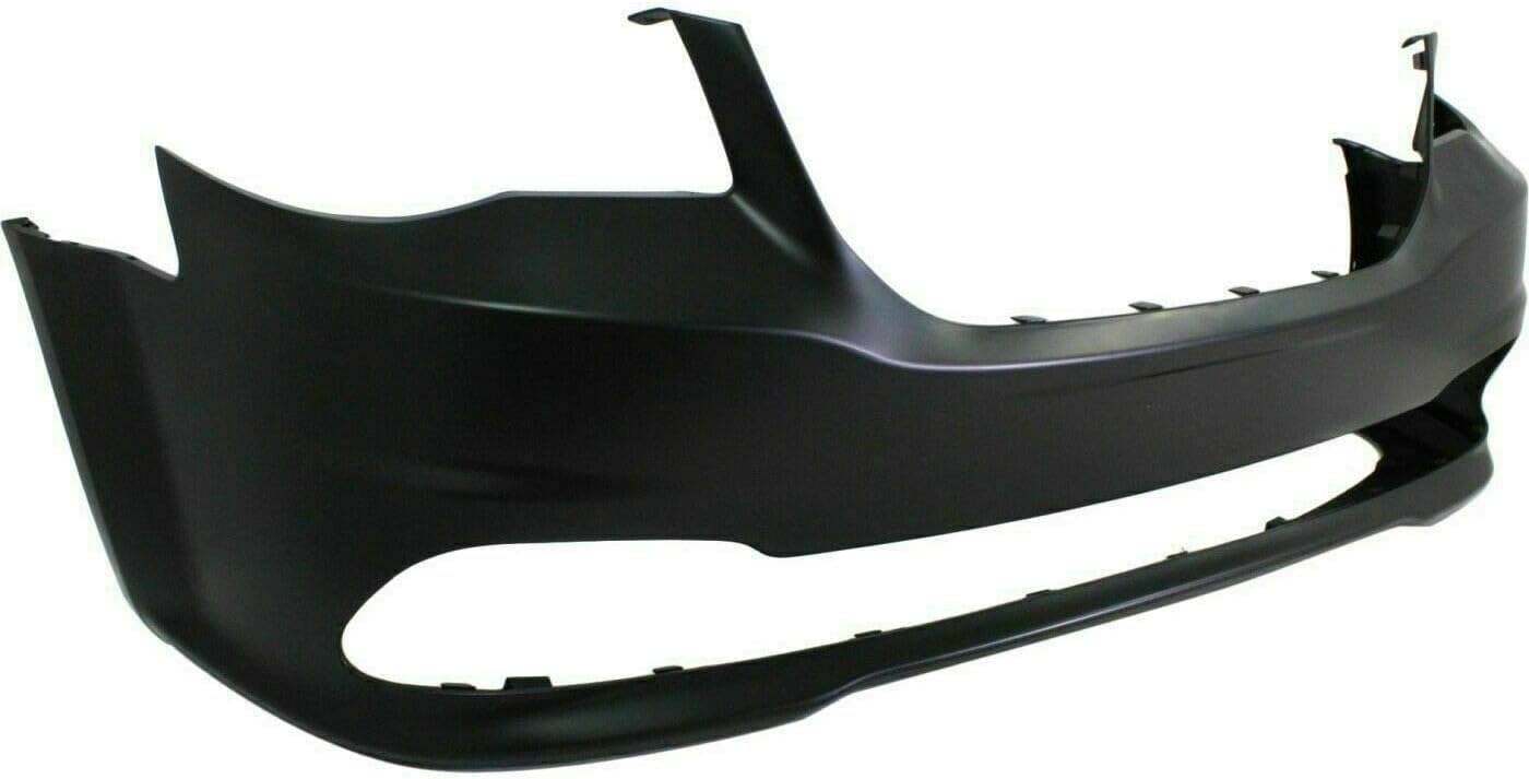 Front Bumper Cover Primed With Fog Light Holes + Lower Grille Textured Gray Direct Replacement Compatible With 2011-2020 Dodge Grand Caravan CH1000A02 CH1036115 68088966AA 68100690AA
