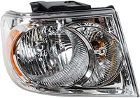 Set Of 2 Front Headlight Assembly With Chrome Interior Left Driver & Right Passenger Side Direct Replacement Compatible With 2007-2009 Dodge Durango CH2518121 CH2519121 55078017AI