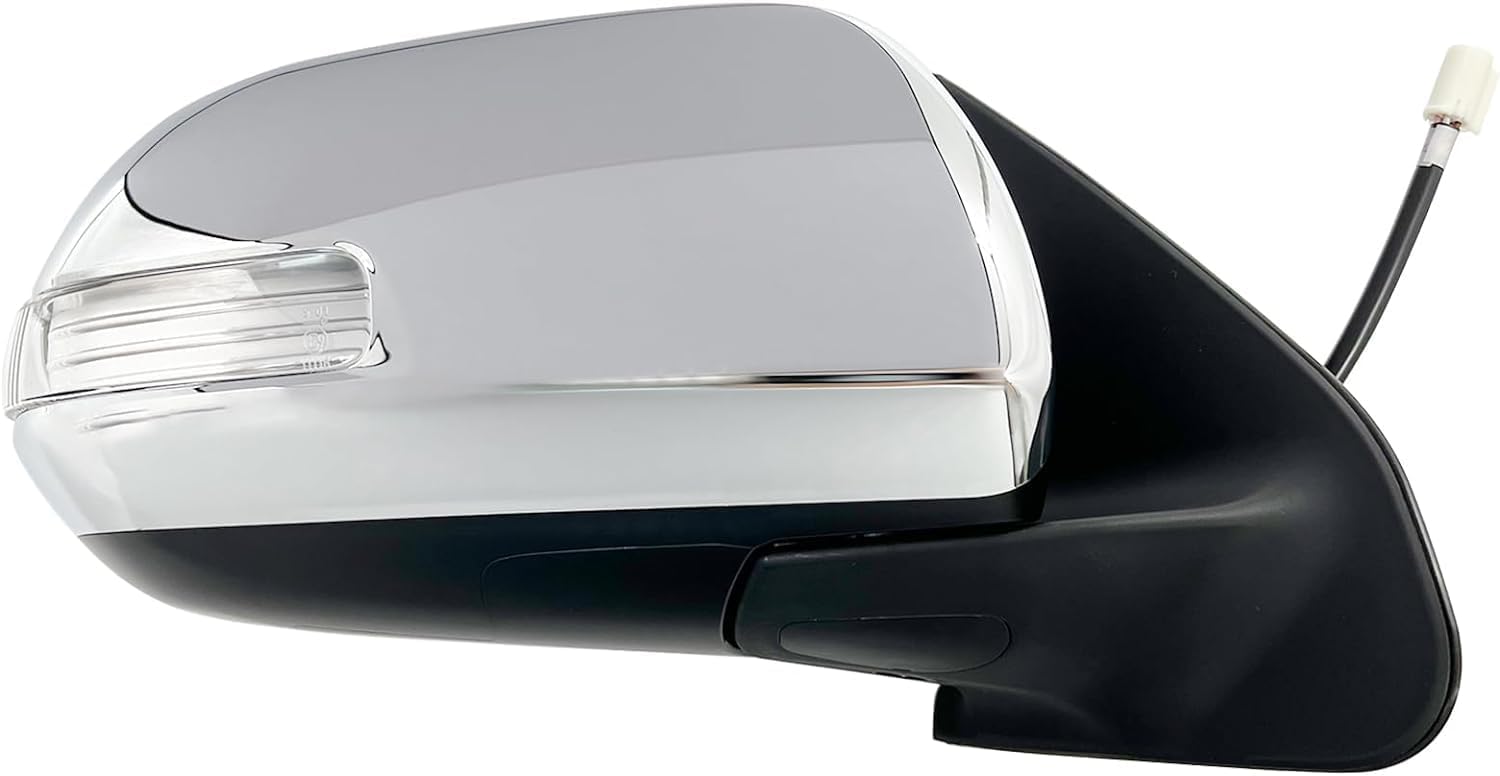 Front Power Mirror Manual Folding Non-Heated Chrome Left Driver Side Direct Replacement Compatible With 2012-2015 Toyota Tacoma TO1320285 8794004210-PFM