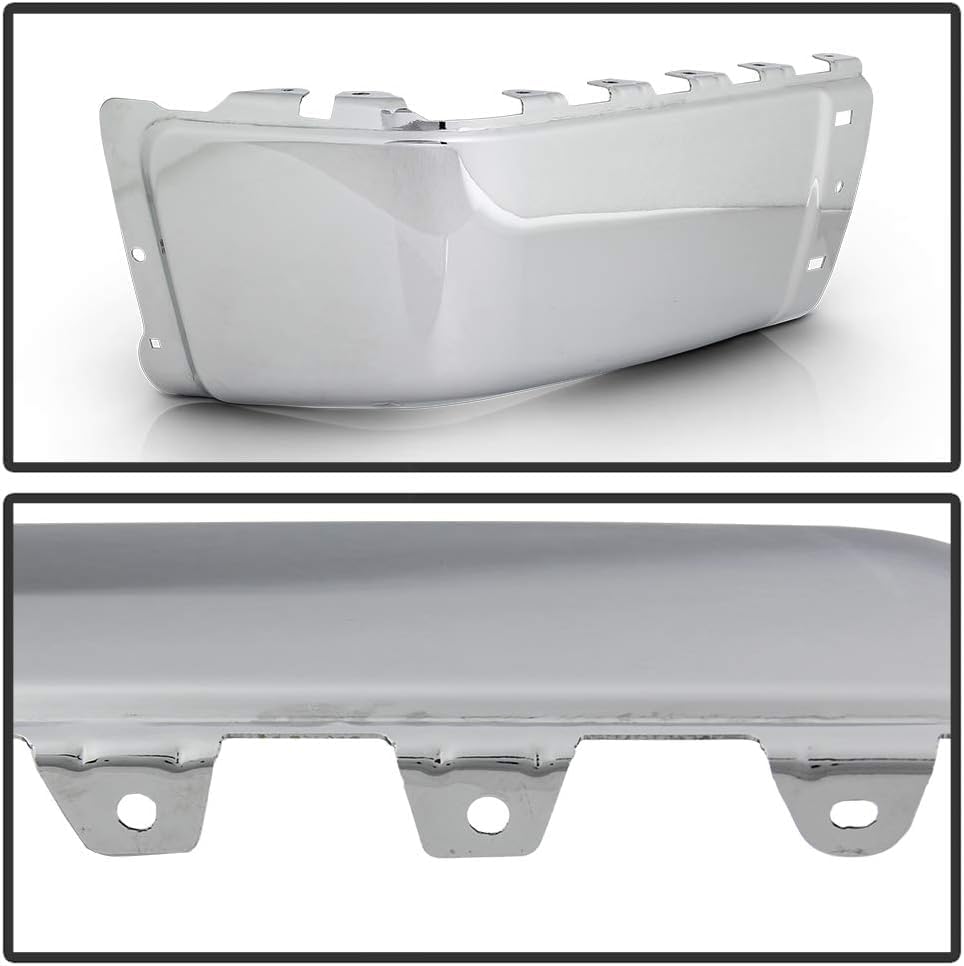 Set Of 2 Rear Bumper End Cap Chrome Left Driver & Right Passenger Side Direct Replacement Compatible With 2007-2013 Chevrolet Silverado/GMC Sierra 1500/2007-2014 2500HD 3500HD