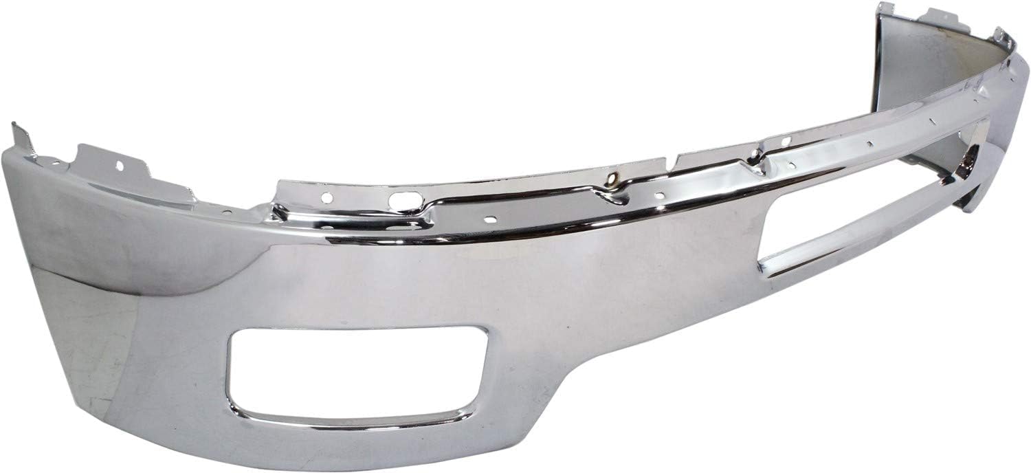 Front Bumper Chrome + Upper Cover + Lower Valance Air Deflector + Extension + Fog Lights Left & Right Side Direct Replacement Compatible With 2011-2014 Chevrolet Silverado 2500HD 3500
