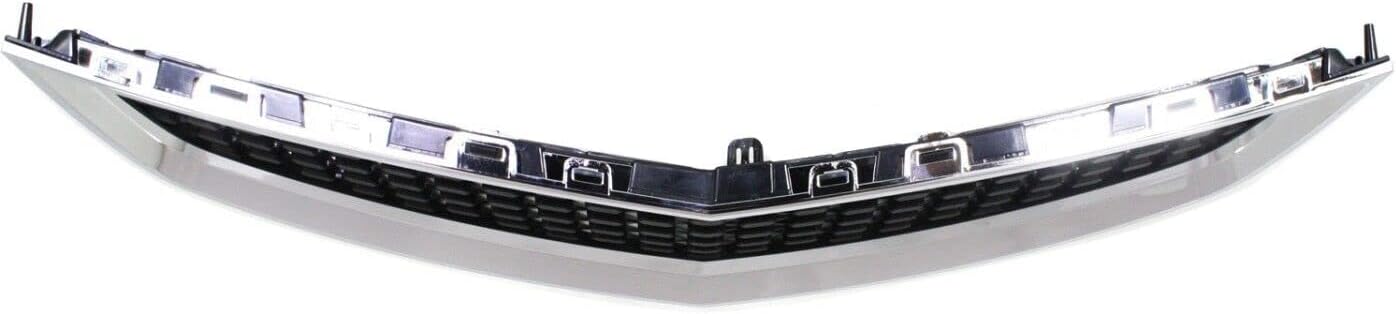 Front Bumper Grille Chrome Shell With Painted Black Insert Direct Replacement Compatible With 2010-2015 Chevrolet Equinox GM1200621 25798747