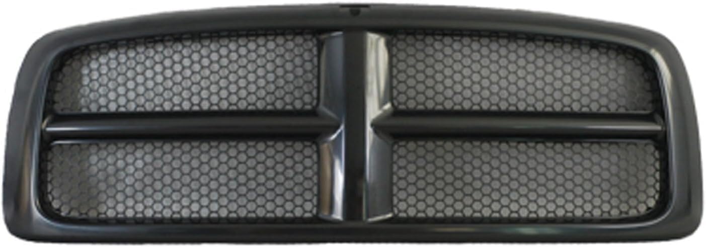 Front Honeycomb Grille Black Paint To Match Direct Replacement Compatible With 2002-2005 Dodge RAM 1500 2500 3500 CH1200331 5GR97DX8AE-PFM